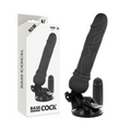 BASECOCK - VIBRATORE REALISTICO TELECOMANDO NERO 19.5 CM -O- 4 CM – Telecomando