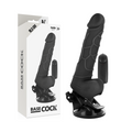 BASECOCK - VIBRATORE REALISTICO TELECOMANDO NERO 18.5 CM -O- 4CM – Telecomando