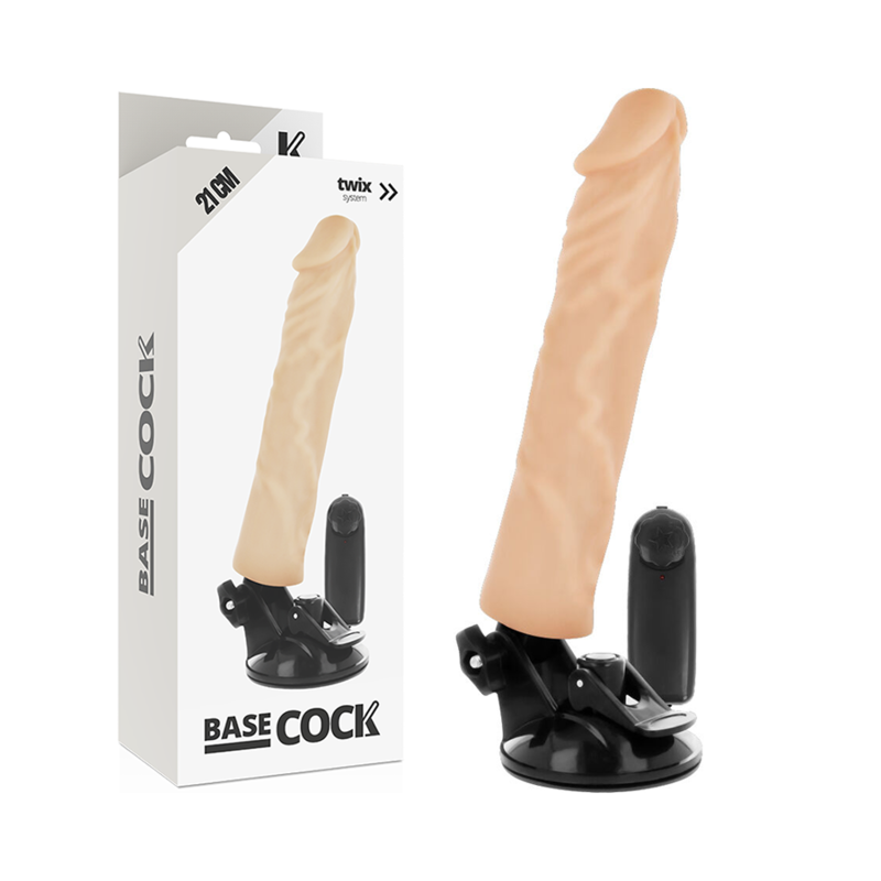 BASECOCK - VIBRATORE REALISTICO TELECOMANDO NATURALE 21 CM -O- 4 CM – Vibratori realistici