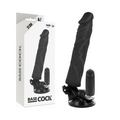 BASECOCK - VIBRATORE REALISTICO TELECOMANDO NERO 21 CM -O- 4 CM – Telecomando