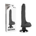 BASECOCK - VIBRATORE REALISTICO BASECOCK 2-1 NERO 18.5 CM -O- 4 CM – Vibratori realistici