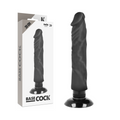 BASECOCK - VIBRATORE REALISTICO 2-1 NERO 20 CM -O- 4 CM – Vibratori realistici