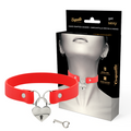 COQUETTE CHIC DESIRE - COLLANA IN PELLE VEGANA ROSSA CON ACCESSORIO CUORE CON CHIAVE – Collane