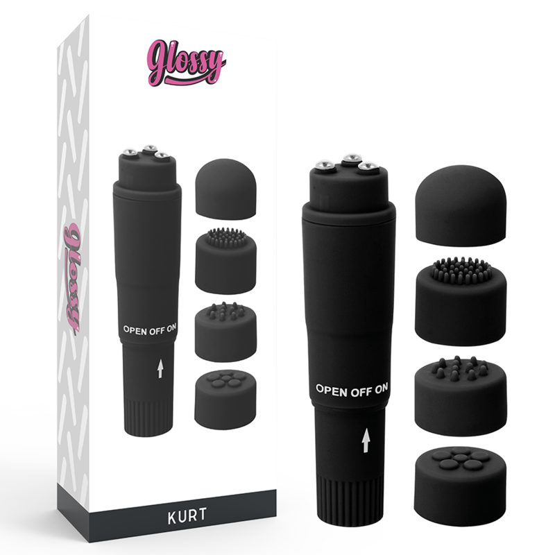 GLOSSY - MASSAGGIATORE TASCABILE KURT NERO – Mini vibratori