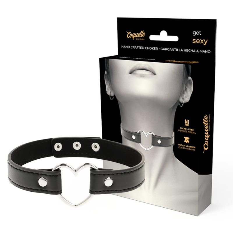 COQUETTE CHIC DESIRE - COLLANA IN PELLE VEGANA ACCESSORIO CUORE DONNA – Collane