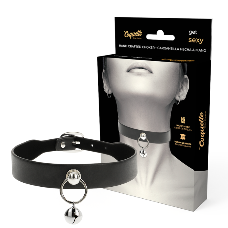 COQUETTE CHIC DESIRE - COLLANA IN PELLE VEGANA ACCESSORIO DONNA SONAGLIO/CERCHIO – Collane