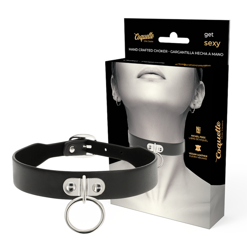 COQUETTE CHIC DESIRE - COLLANA IN PELLE VEGANA ACCESSORIO FETISH DONNA – Collane