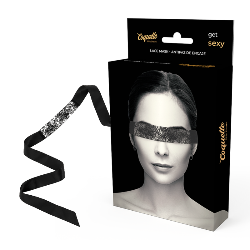 COQUETTE CHIC DESIRE - MASCHERA IN PIZZO NERO CON NASTRO – Maschere / Maschere per gli occhi