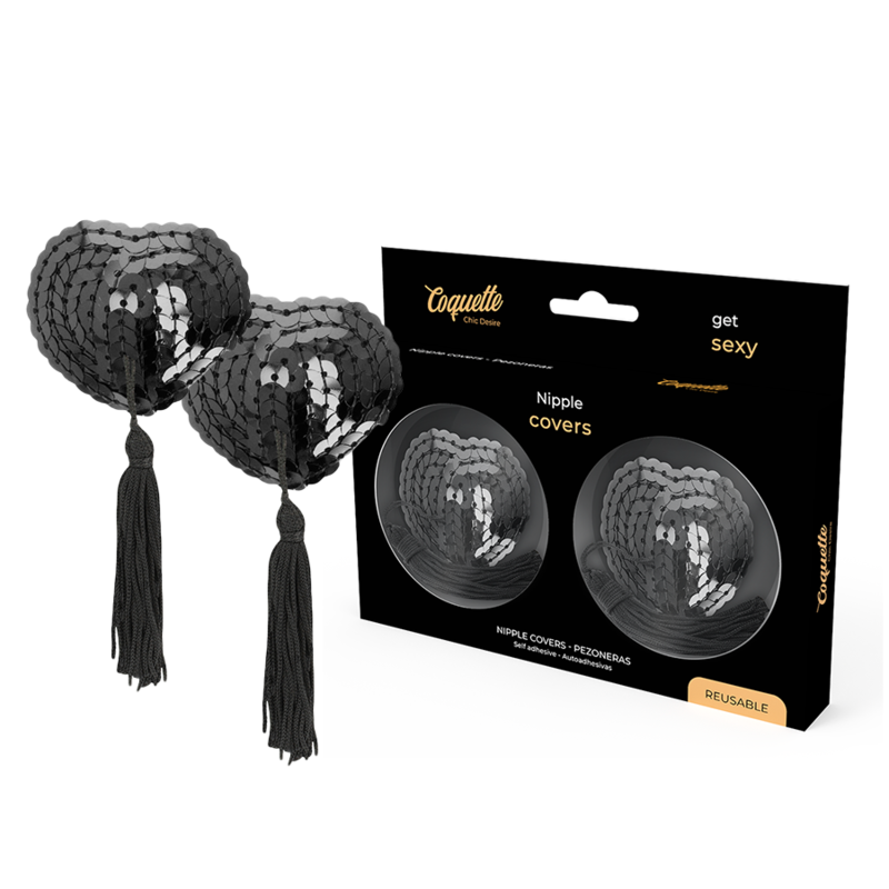 COQUETTE CHIC DESIRE - COPRI CAPEZZOLI NERI CON PAILLETTES – Fodere