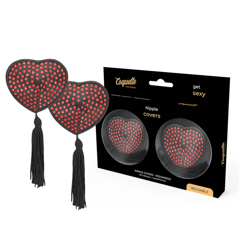 COQUETTE CHIC DESIRE - COPRI CAPEZZOLI CUORE NERO / ROSSO – Fodere