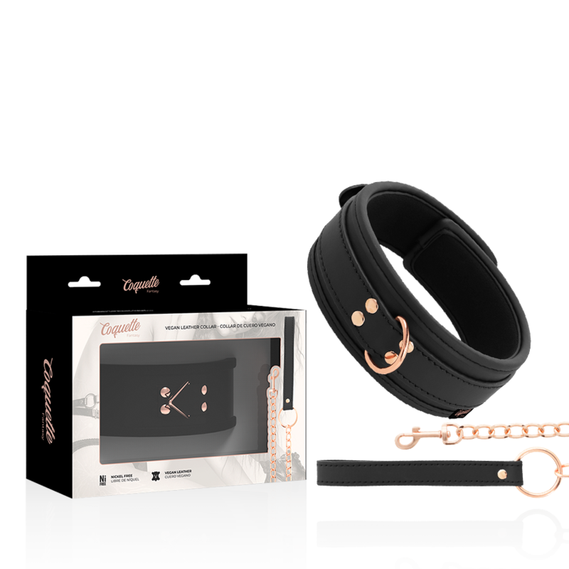 COQUETTE CHIC DESIRE - COLLANA IN PELLE FANTASIA VEGANA CON CINTURINO E FODERA IN NEOPRENE – Collane