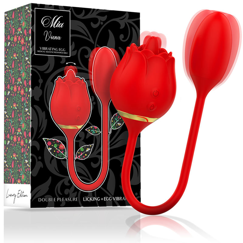 MIA - VIENNA DOPPIA LECCATA DI PIACERE + UOVO VIBRANTE – Stimolatore dell'aria nessuna vibrazione