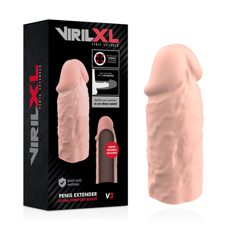 VIRILXL - ESTENSIONE NATURALE DEL PENE IN SILICONE LIQUIDO V3 – Copri pene con estensione – foto 2