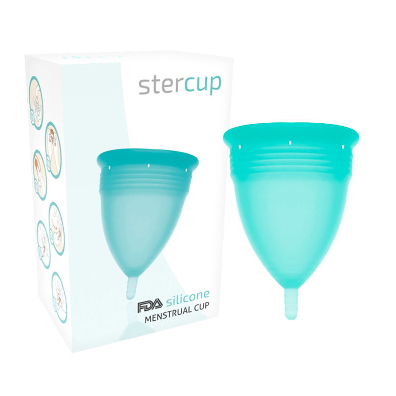 STERCUP - COPPA MESTRUALE IN SILICONE FDA ACQUAMARINA - TAGLIA L – Coppa vaginale – foto 2