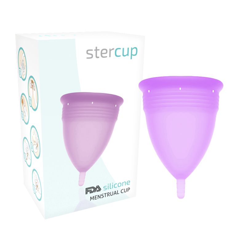 STERCUP - COPPA MESTRUALE IN SILICONE FDA LILLA - TAGLIA L – Coppa vaginale – foto 2