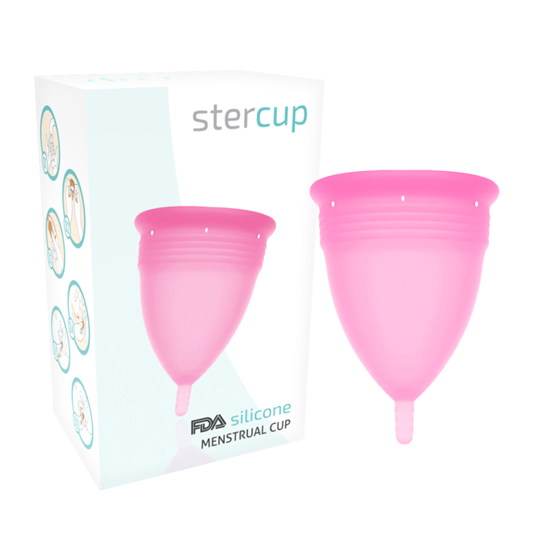 STERCUP - COPPA MESTRUALE IN SILICONE FDA ROSA - TAGLIA L – Coppa vaginale – foto 2