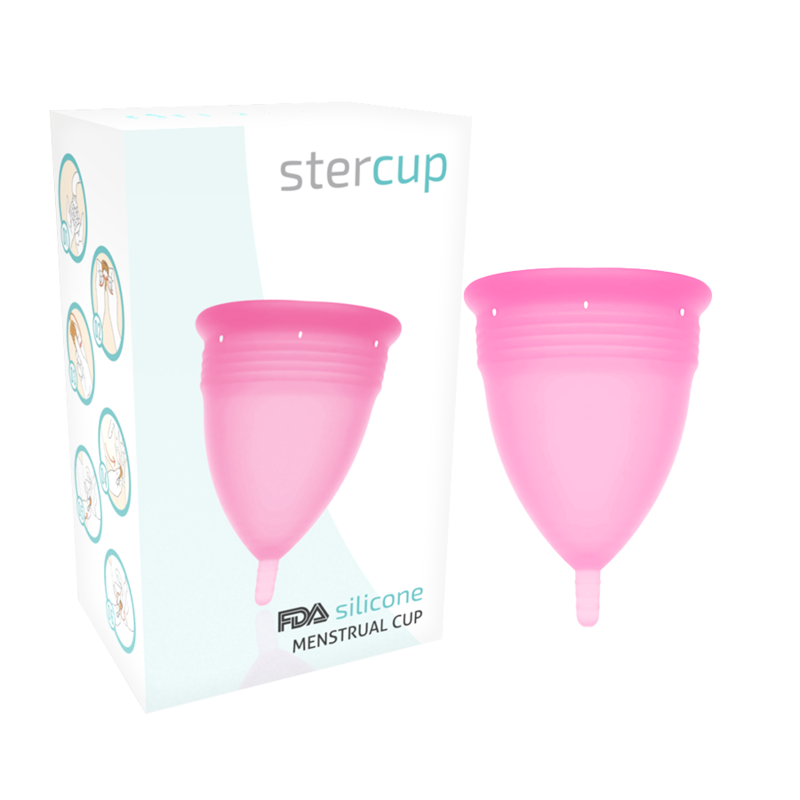 STERCUP - COPPA MESTRUALE IN SILICONE FDA ROSA - TAGLIA S – Coppa vaginale – foto 2
