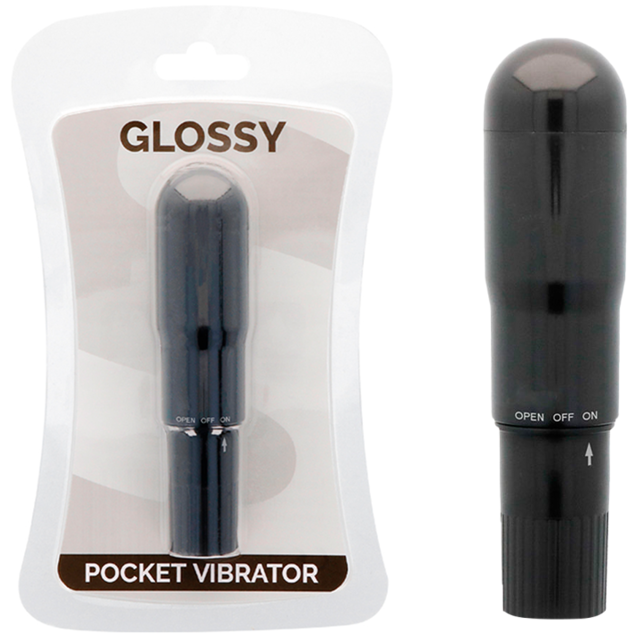 GLOSSY - VIBRATORE TASCABILE NERO – Mini vibratori