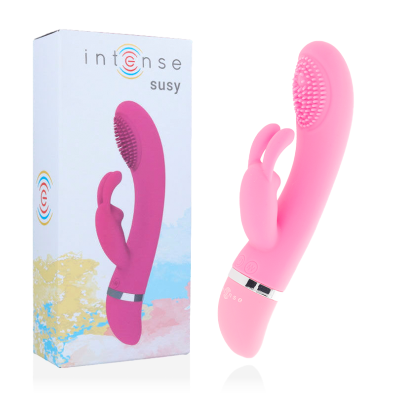 INTENSE - VIBRATORE OSCILLANTE SUSY IN SILICONE ROSA CONIGLIO – Vibratori di coniglio – foto 2
