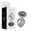 INTENSE - PLUG ANALE IN METALLO ALLUMINIO CON VETRO NERO TAGLIA M – Tappi anali