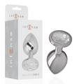 INTENSE - PLUG ANALE IN METALLO ALLUMINIO CON CRISTALLO ARGENTO MISURA S – Tappi anali