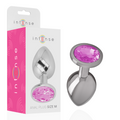 INTENSE - PLUG ANALE IN METALLO ALLUMINIO CON CRISTALLO ROSA TAGLIA M – Tappi anali