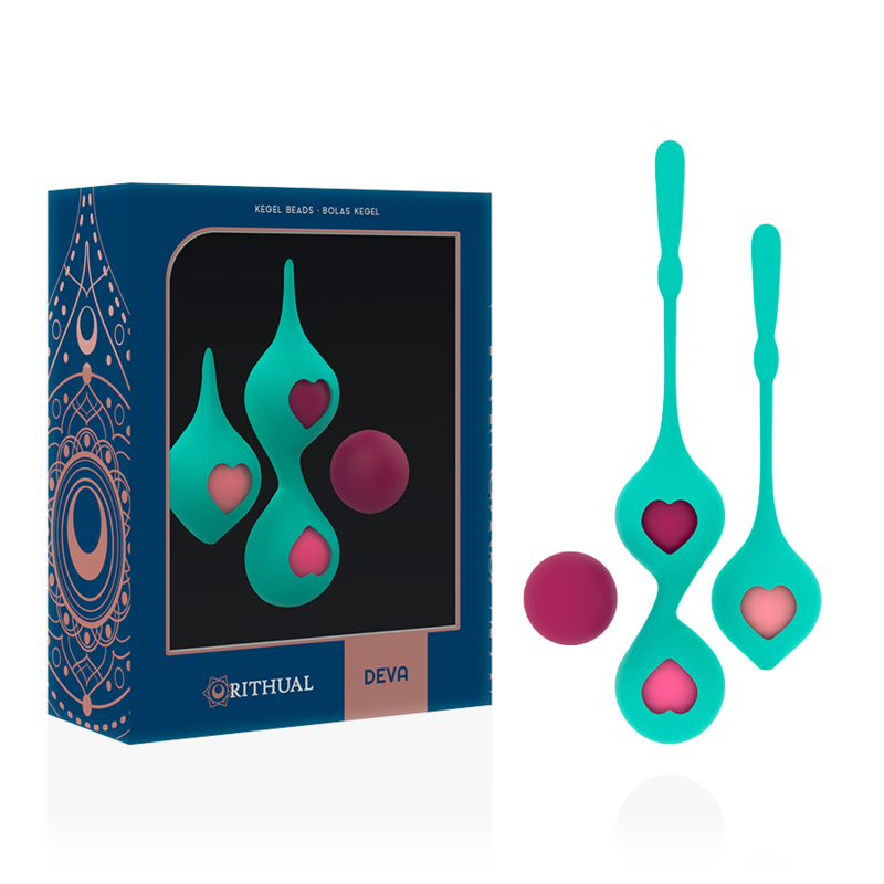 RITHUAL - SET I DI ALLENAMENTO PELVICO DEVA AQUA GREEN – Sfere di silicone – foto 2