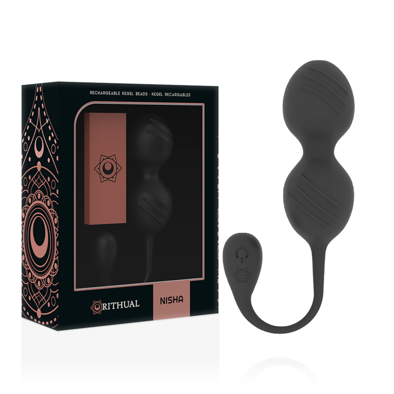 RITHUAL - NISHA SFERE KEGEL VIBRANTI RICARICABILI NERE – Sfere di silicone