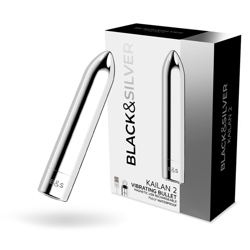 BLACK&SILVER - KAILAN 2 PROIETTILE MAGNETICO VIBRANTE ARGENTO – Mini vibratori – foto 2