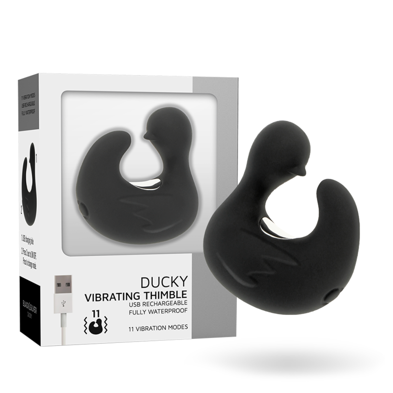 BLACK&SILVER - DUCKYMANIA DITALE RICARICABILE STIMOLANTE D'ANATRA IN SILICONE – Vibratori da dito – foto 2
