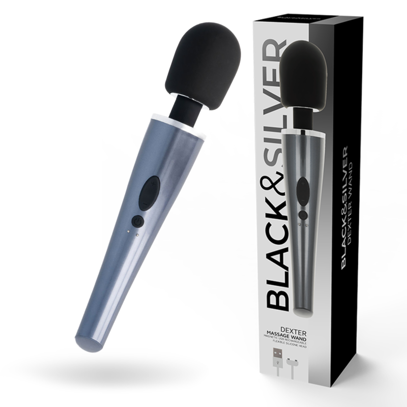 BLACK&SILVER - BACCHETTA DA MASSAGGIO DEXTER – Vibratore WAND