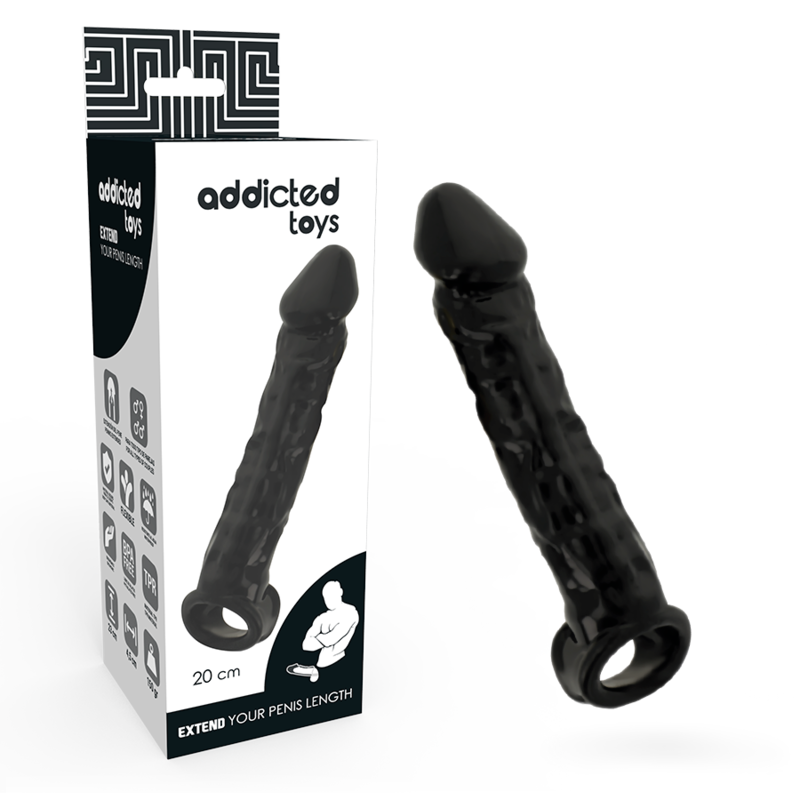 ADDICTED TOYS - ESTENSIONE DONG NERA – Copri pene con estensione – foto 2