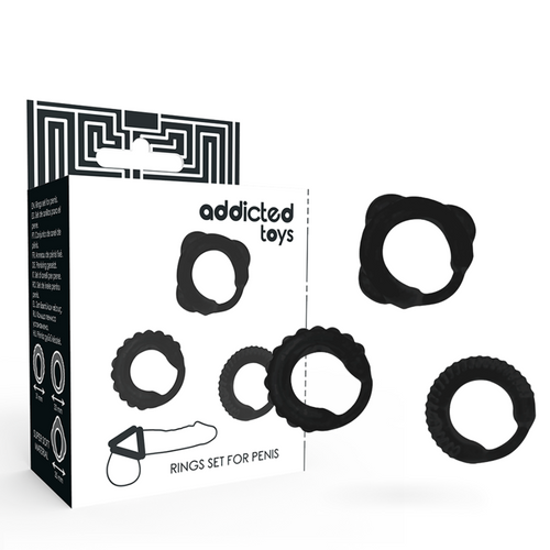 ADDICTED TOYS - SET C-RING NERO – Cockring senza vibrazione – foto 2