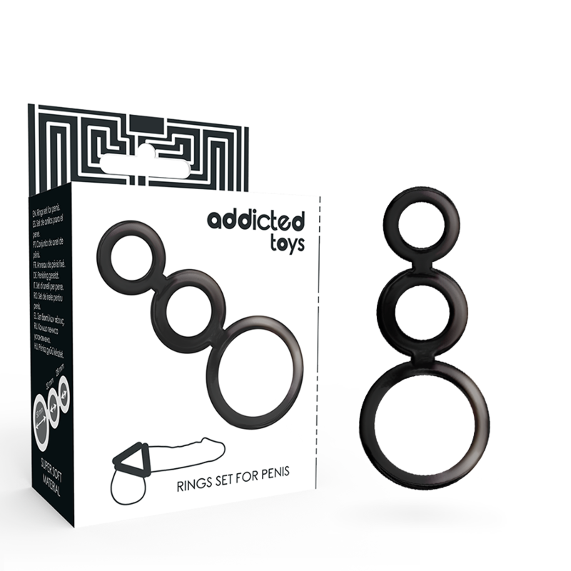 ADDICTED TOYS - SET DI ANELLI PER PENE - FUMO – Cockring senza vibrazione – foto 2