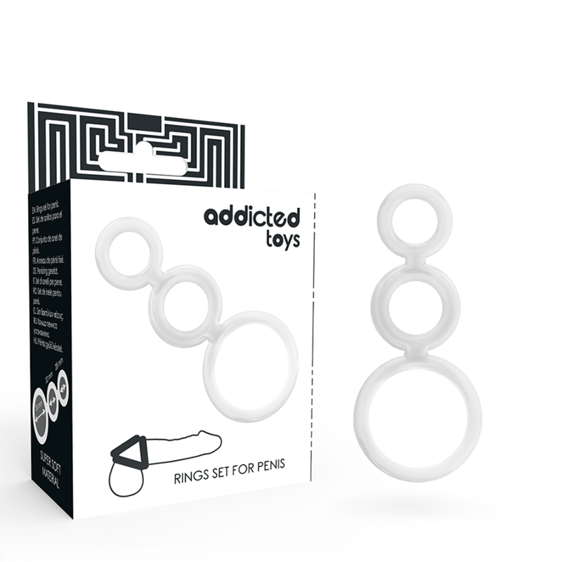 ADDICTED TOYS - SET DI ANELLI PER PENE TRASPARENTE – Cockring senza vibrazione – foto 2