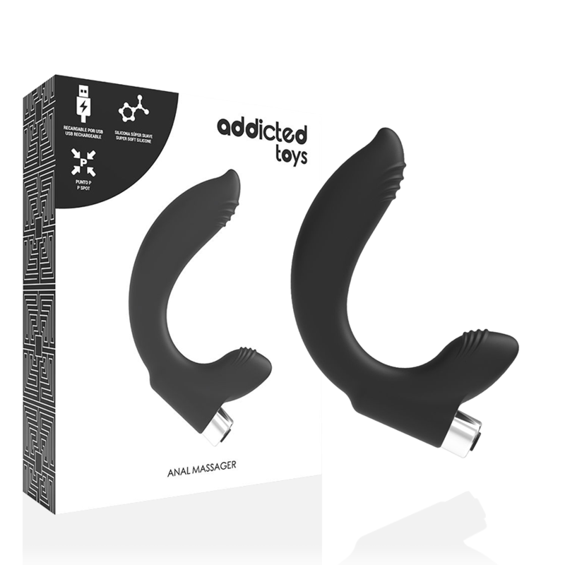 ADDICTED TOYS - VIBRATORE PROSTATICO RICARICABILE MODELLO 7 - NERO – Vibratori anali – foto 2