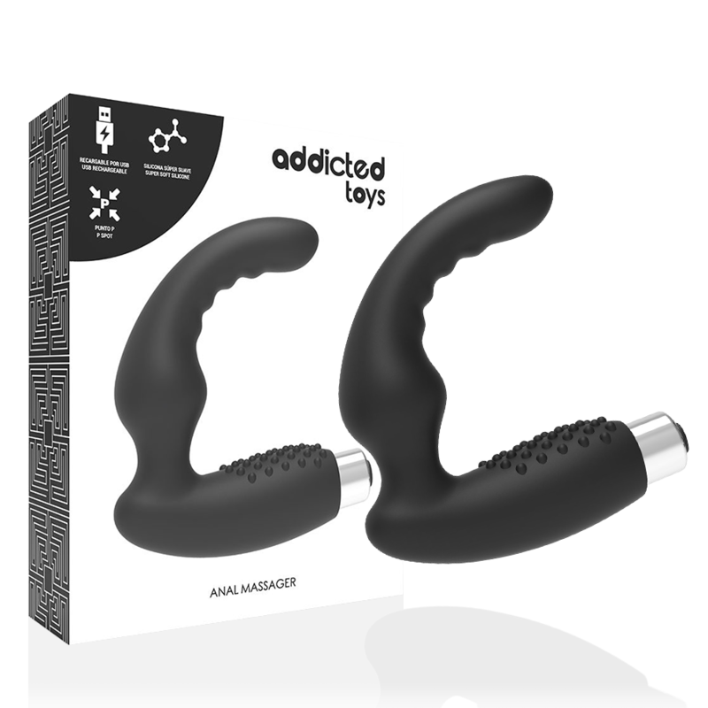 ADDICTED TOYS - VIBRATORE PROSTATICO RICARICABILE MODELLO 2 - NERO – Vibratori anali – foto 2