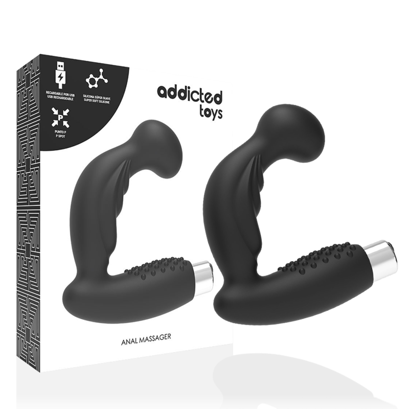 ADDICTED TOYS - VIBRATORE PROSTATICO RICARICABILE MODELLO 3 - NERO – Vibratori anali – foto 2