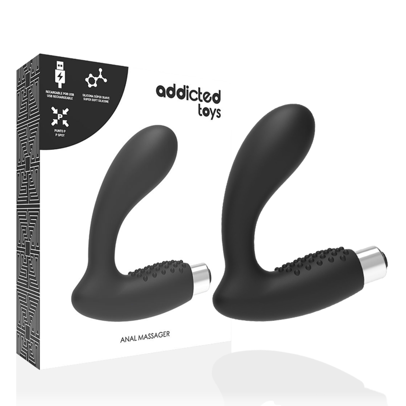 ADDICTED TOYS - VIBRATORE PROSTATICO RICARICABILE MODELLO 5 - NERO – Vibratori anali – foto 2
