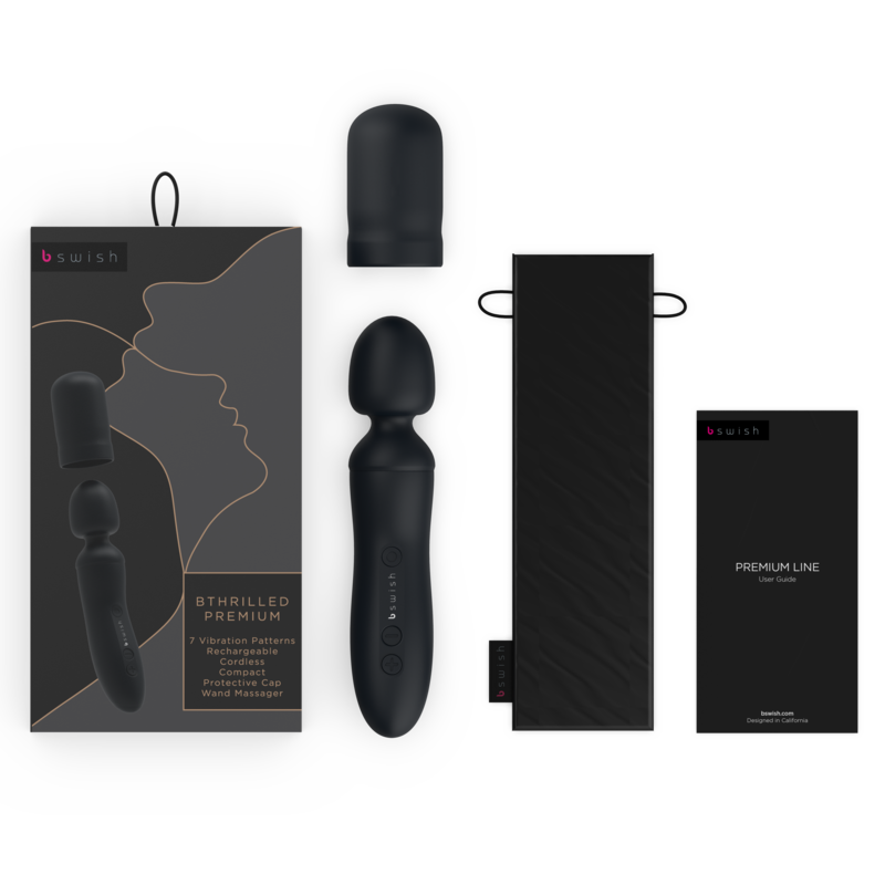 B SWISH - BACCHETTA VIBRATORE BTHRILLED PREMIUM NERA – Vibratore WAND – foto 4