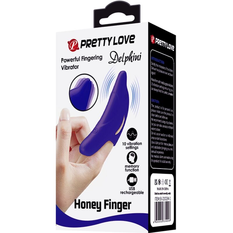 PRETTY LOVE - POTENTE STIMOLATORE DELLE DITA DELPHINI BLU SCURO – Vibratori da dito – foto 10