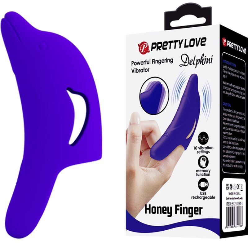 PRETTY LOVE - POTENTE STIMOLATORE DELLE DITA DELPHINI BLU SCURO – Vibratori da dito – foto 2