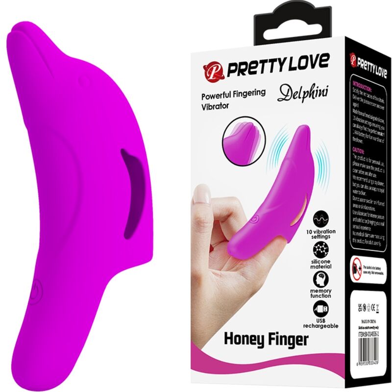 PRETTY LOVE - POTENTE STIMOLATORE DELLE DITA DELPHINI VIOLA – Vibratori da dito – foto 2