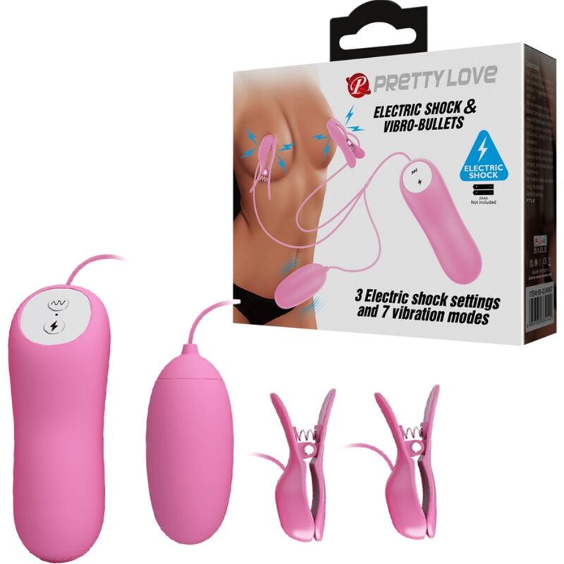 PRETTY LOVE - PINZETTA CON VIBRAZIONE ED ELETTROSHOCK ROSA – Mini vibratori – foto 2