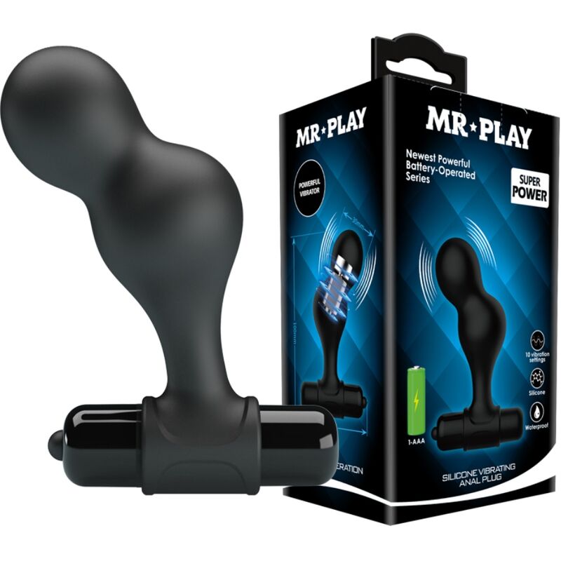 MR PLAY - PLUG ANALE VIBRATORE IN SILICONE NERO – Vibratori anali – foto 2
