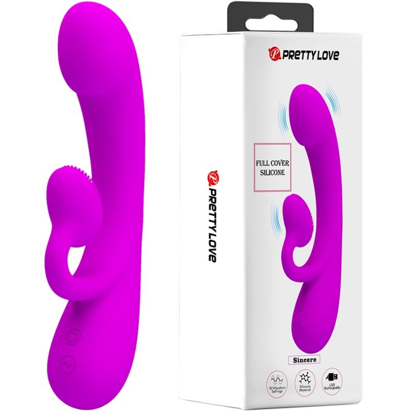 PRETTY LOVE - SINCERO VIBRATORE CLITORIDEO IN SILICONE E SUCCHIATORE VIOLA – Stimolatore dell'aria nessuna vibrazione – foto 2