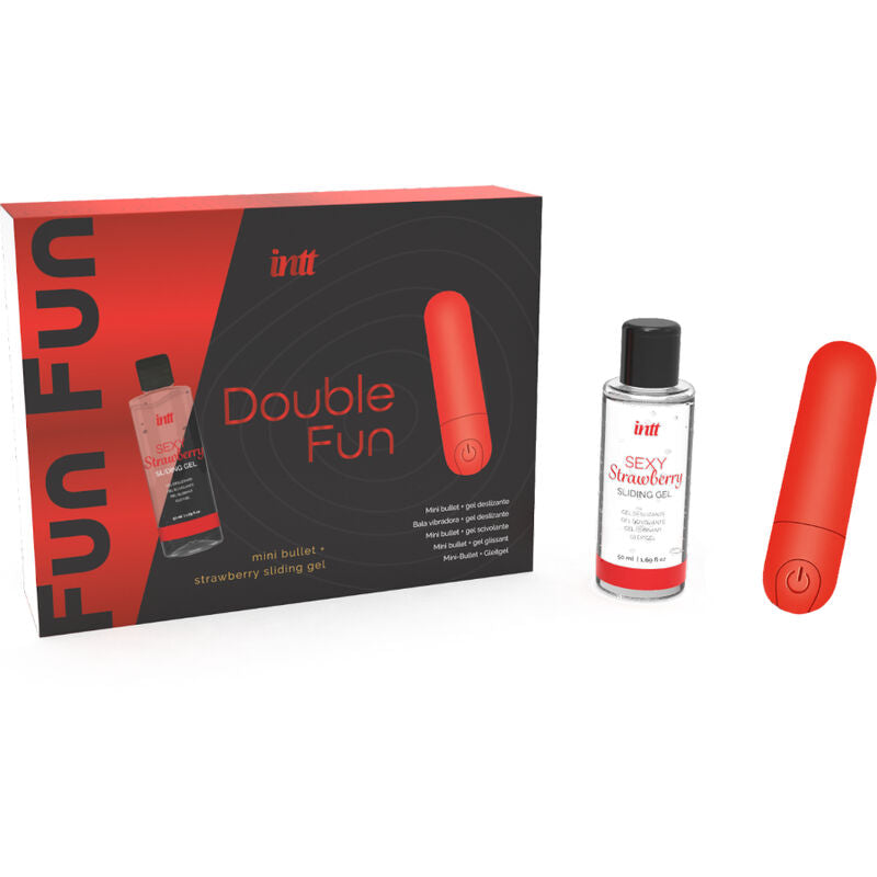 INTT RELEASES - KIT DOPPIO DIVERTIMENTO CON BULLET VIBRANTE E GEL DA MASSAGGIO ALLA FRAGOLA – Kit per massaggi – foto 3