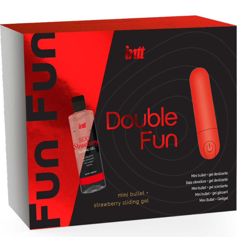 INTT RELEASES - KIT DOPPIO DIVERTIMENTO CON BULLET VIBRANTE E GEL DA MASSAGGIO ALLA FRAGOLA – Kit per massaggi