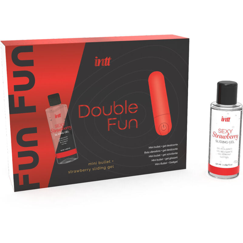 INTT RELEASES - KIT DOPPIO DIVERTIMENTO CON BULLET VIBRANTE E GEL DA MASSAGGIO ALLA FRAGOLA – Kit per massaggi – foto 2