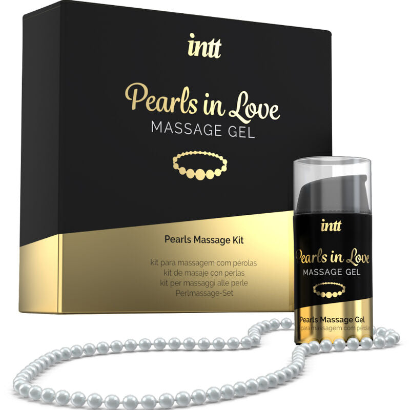 INTT MASSAGE & ORAL SEX - PERLE INNAMORATE CON COLLANA DI PERLE E GEL DI SILICONE – Kit per massaggi